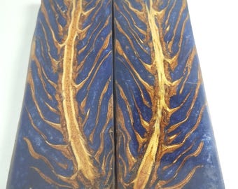 Pine Cone Resin Scales, Knife Making Supplies, Solid Pair (5.0" x 2.0")