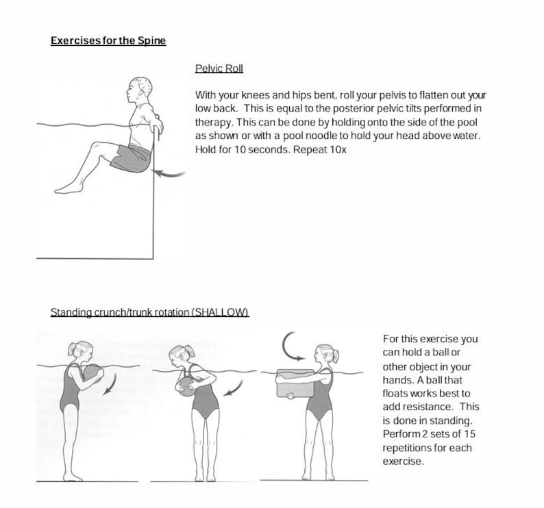 24 Water Aerobics Aqua Fitness Exercise Cards Stretches Pdfs Water ...