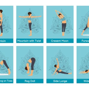 20 Better Sleep Yoga Exercise Flash Cards Best Before Bedtime Flexibility Stability 30 Day 12 Week Challenge Workout Physical PDF Download