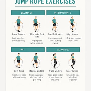 13 Jumping Rope Ladder Drills HIIT Skip Gym Exercises Bounce Beginner Jump Cardio Fitness Workout Balance Stability 30 Day Challenge PDF