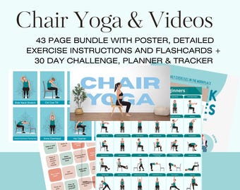 25 posturas de yoga en silla en video para principiantes y personas mayores. Entrenamiento de equilibrio de 30 días para la estabilidad. Fisioterapia. PDF. Descarga instantánea. Ver contenido del video.