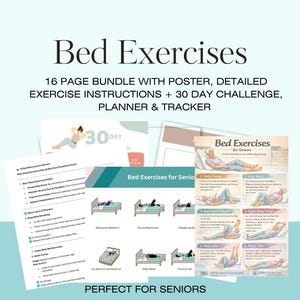 35種類のベッドエクササイズ、ストレッチ、空中ブランコ、バー、バンド、高齢者向け理学療法、車椅子利用者、老人ホーム利用者向けモビリティ、12週間セルフチャレンジ（PDF）