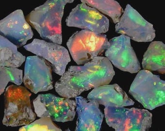 AAA Ethiopian Welo Opal Rough Lot: Natural Gemstone for Jewelry Making