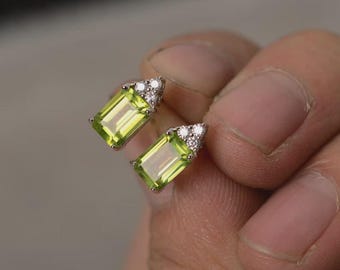 Lemon Quartz Stud Earrings, 925 Silver Earring, Natural Lemon Quartz Cut Studs Earring, Statement Minimalist earring,Women Studs earring