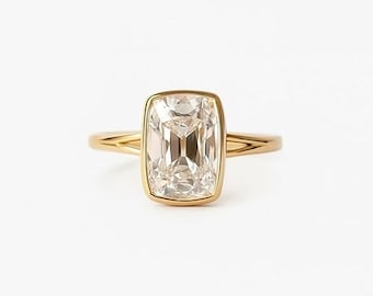 Moissaniet verlovingsring, ring set trouwringen, 14 kt gouden ring, bruidsring, 1,5 CT stralende diamanten ring, solitaire moissaniet ring