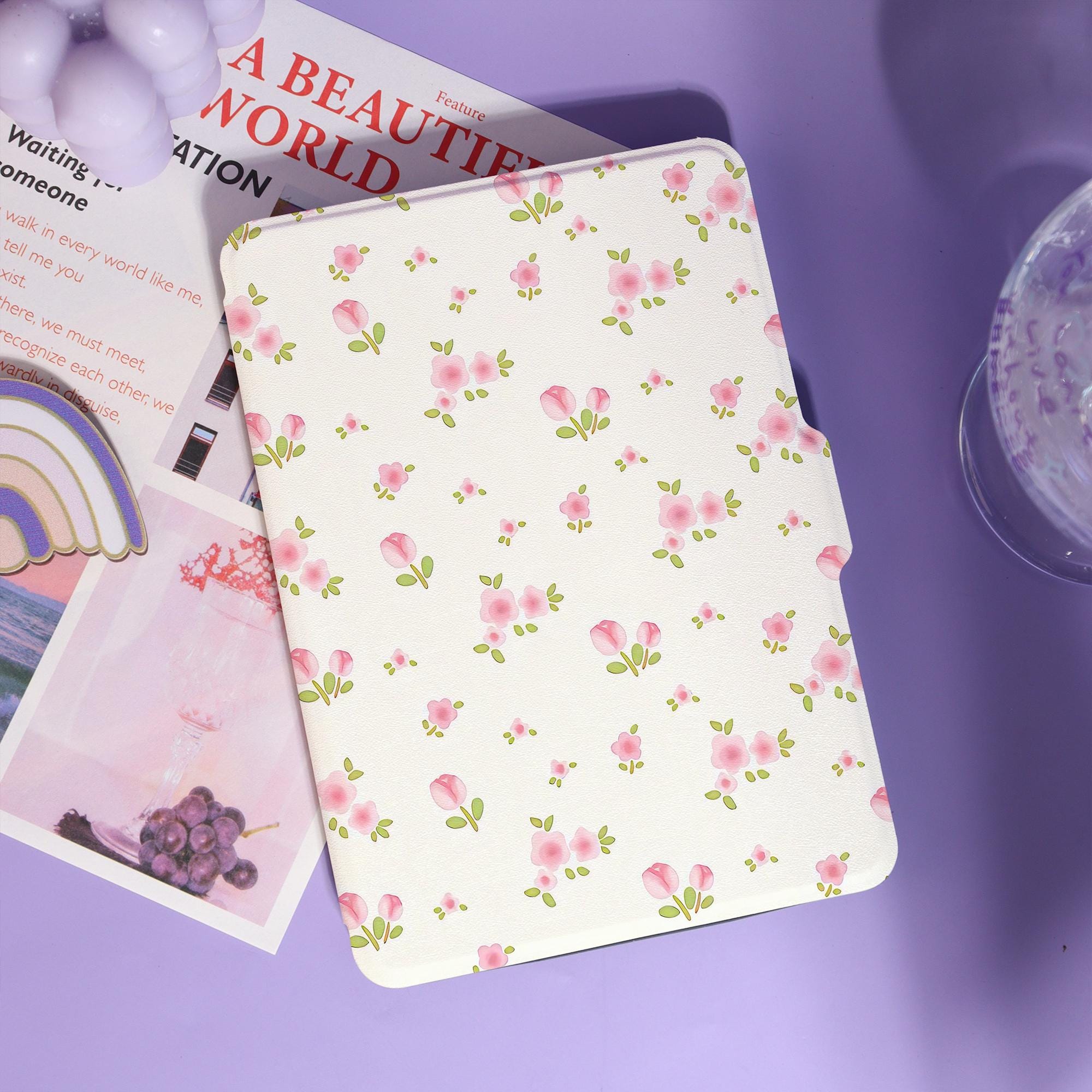 Pastel Flowers Kindle Paperwhite Case, New Kindle Paperwhite 12th