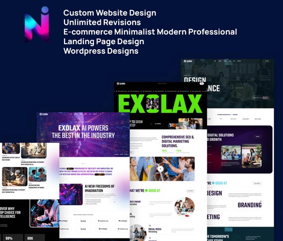 Custom Website Design | Unlimited Revisions | E-commerce Minimalist Modern Professional | Landing Page Design | Wordpress Designs