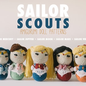 Sailor Scouts Amigurumi Doll Pattern Combo Pack // Manga Crochet Pattern // Instant Download