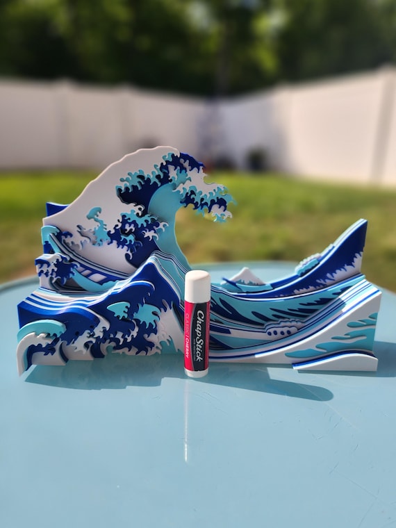 The Great Wave off Kanagawa 3D Printed Art Figure Desk Statue - Etsy
