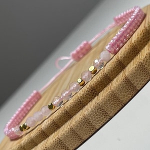 Custom Morse Code Bracelet, Genuine Rose Quartz Beaded Morse Code Jewelry, Gemstone Morse Code, Minimalist Hidden Message Memorial Bracelet