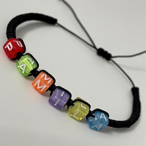 Personalisiertes Namensarmband, Benutzerdefinierte Wort Armband, Kinder Namen Armband, Benutzerdefinierte Name Perlen Armband, Stretch Armband, Freundschaft Armband Geschenk