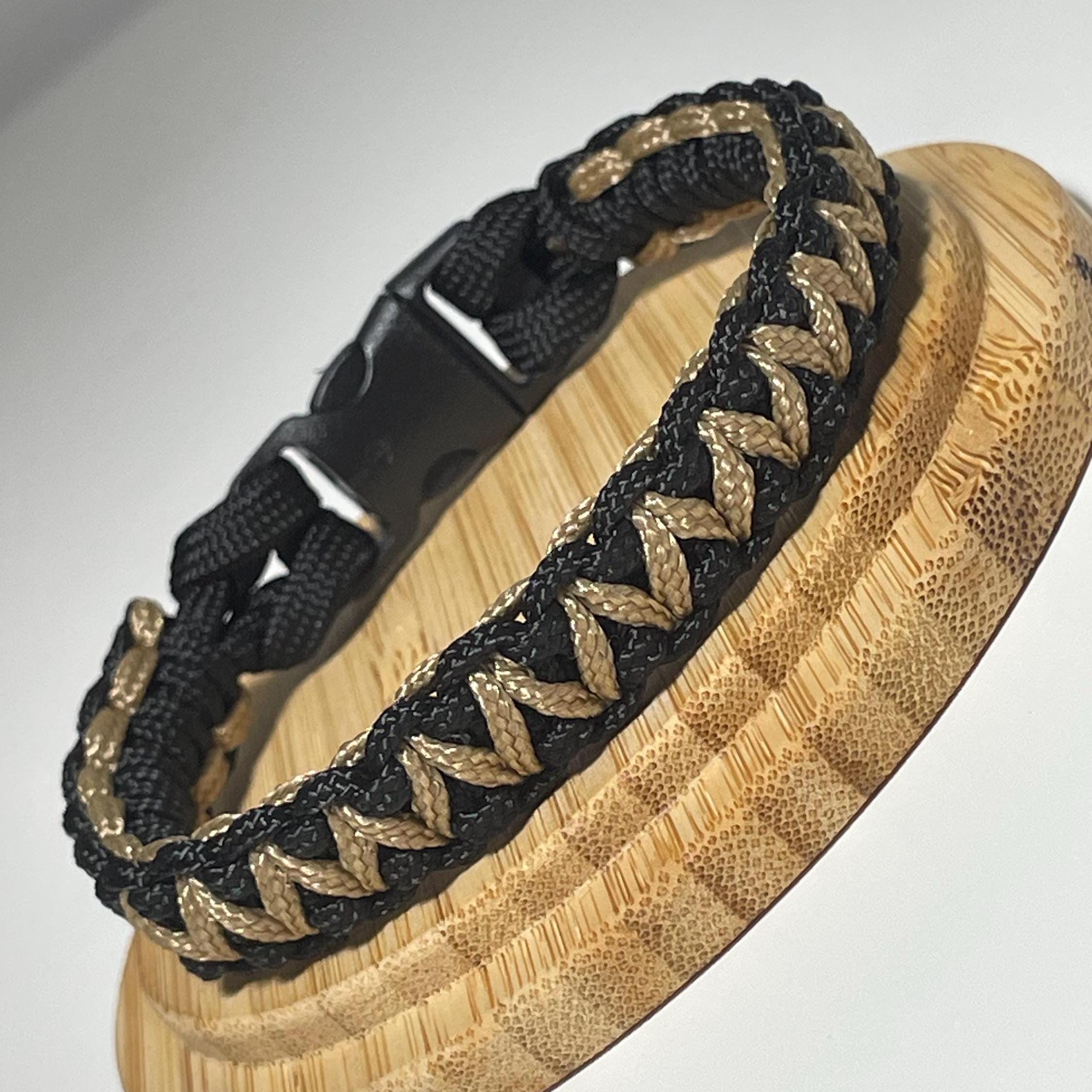 Bracciale Sopravvivenza Bracciale Tattico Paracord 550 Bicolore Nero/blu - Fibbia 3/8, Resistenza 550 Libbre, Per Sopravvivenza Paracord Bracciale Nero Blu