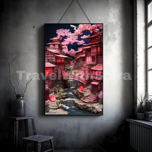 Vintage Japan Travel Poster - Retro Japanese Wall Art - Digital Download