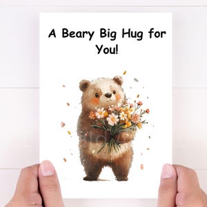 Printable Set of 3 Bear Cards Printable Cute Animal Greeting Cards Love & Friendship Cards Teddy Bear Card Pun Digital Card Funny love Cards