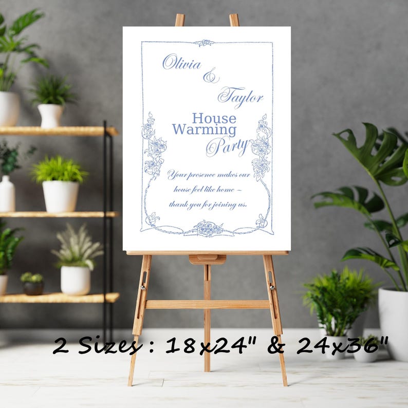 Editable Housewarming Welcome Sign Template Customizable Vintage Floral ...