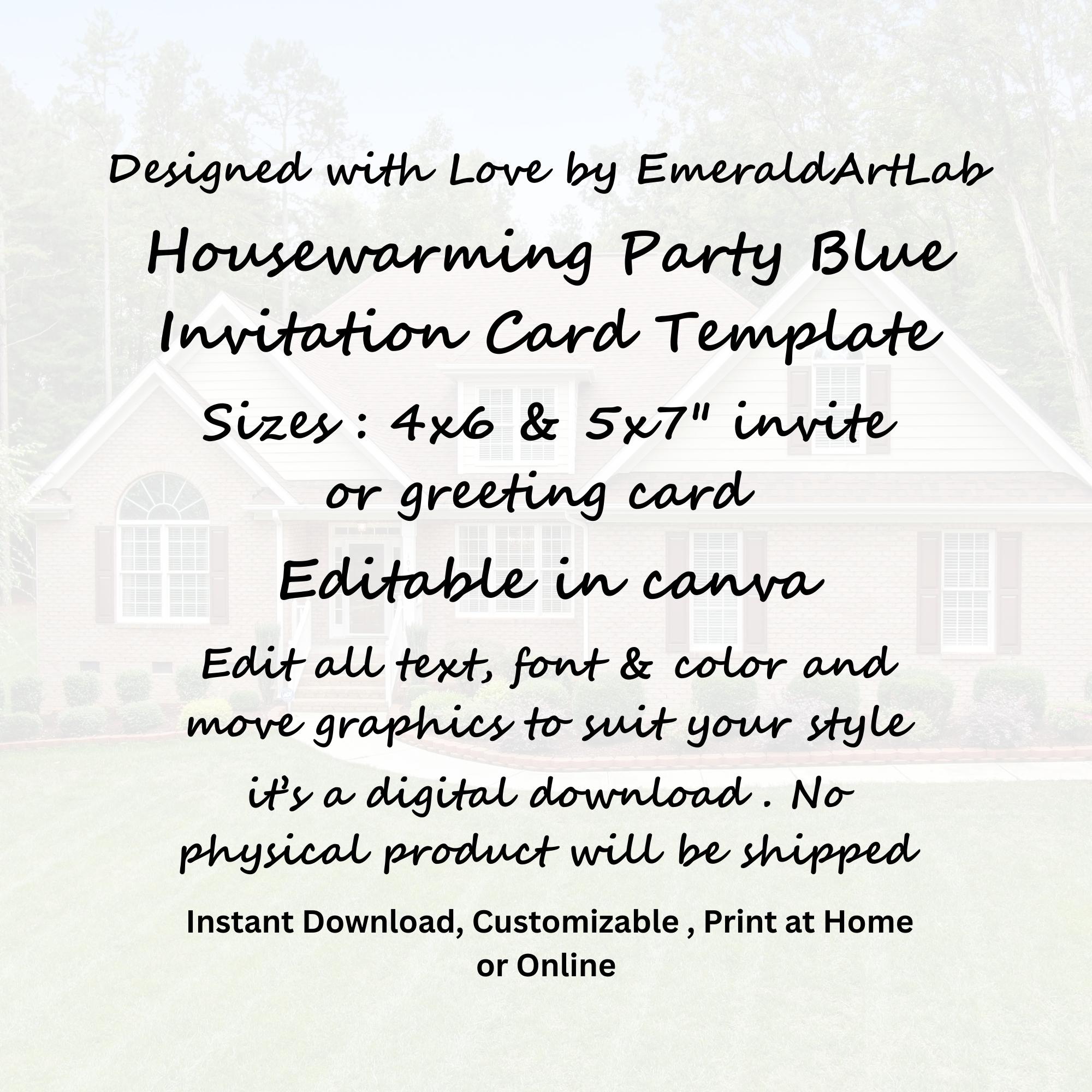 Customizable Housewarming Party Invitation Template Editable Vintage ...
