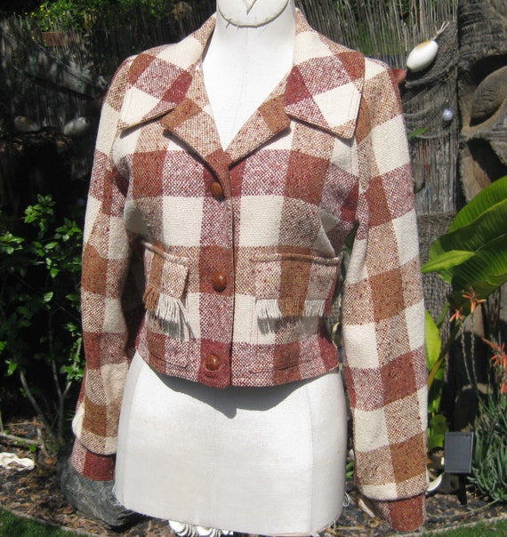 Vintage 70s Liz Claiborne Wool Plaid Dagger Colla… - image 10