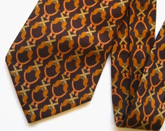 Vintage Gucci Pistol Tassel Print Italian Silk Men's Neck Tie Necktie Cravatte