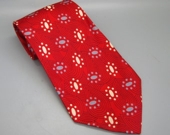 Vintage 40s Red Paisley Silk Carholm Men's Neck Tie Necktie Cravat