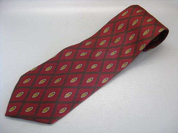 Vintage 90s Tommy Hilfiger Neck Tie Gray Crimson Blue Paisley 100% Silk Vintage 90s Tommy Hilfiger Neck Tie Gray Crimson Blue Paisley 100% Silk