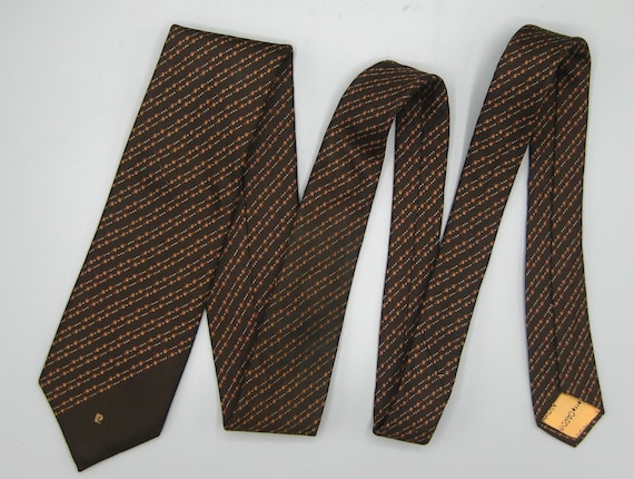 Vintage Pierre Cardin Brown Silk Mens Neck Tie Ne… - image 1