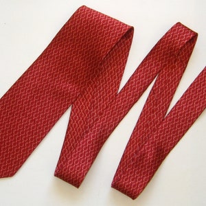 Vintage Lanvin Paris Red French Silk Men&#39;s Neck Tie Necktie Cravatte