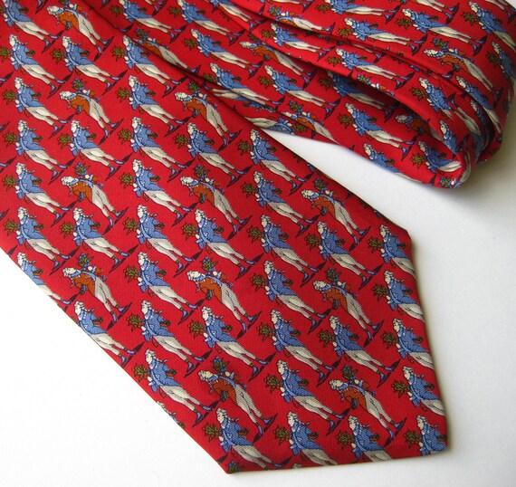 Vintage Salvatore Ferragamo Red Italian Silk Mens