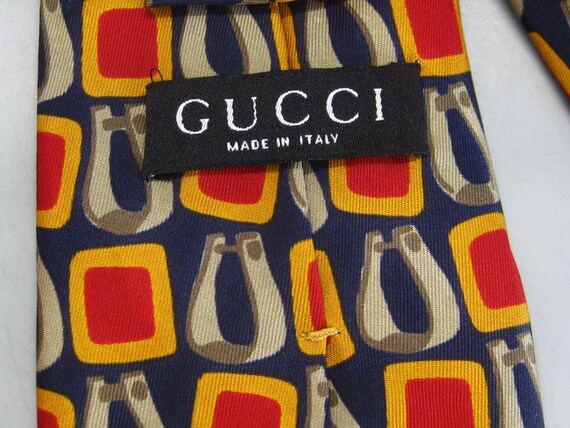 Vintage Gucci Horse Bit Print Italian Silk Men's … - image 5
