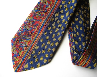 Vintage 80s Missoni Italian Silk Mens Neck Tie Necktie Cravatte