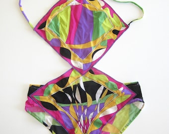 Vintage 1969 Emilion Pucci One Piece Nylon Bathing Suit