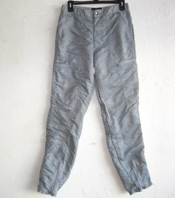 Vintage 80s Bugle Boy Gray Nylon 