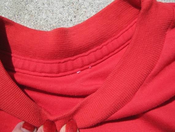 Vintage 70s Red Peanuts Snoopy Ski Pullover Long … - image 5