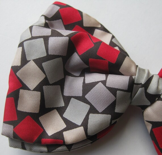 Vintage 40s 50s Jacques Fath Red Abstract French … - image 3