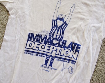 Vintage 70s Immaculate Deception San Diego Chargers vs Oakland Raiders Ringer T-Shirt