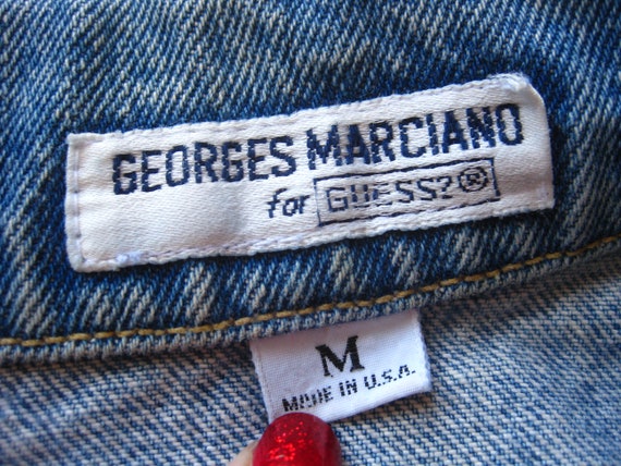 Vintage 80s Georges Marciano GUESS Denim Blue Jea… - image 8