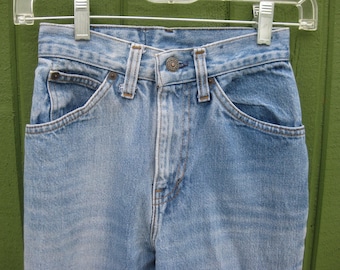 Jean Levi's California Straights Leg Orange Tab pour femmes, vintage des années 70, 23 w