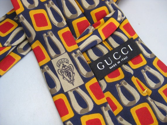 Vintage Gucci Horse Bit Print Italian Silk Men's … - image 2