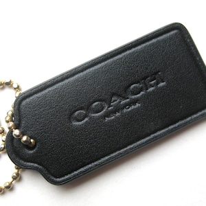 Coach Black Leather Hang Tag - Etsy display picture 1