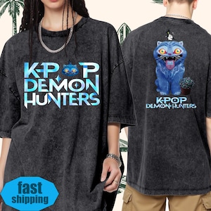 Kpop Demon Hunter T-shirt Gift For Woman,Cute Demon Hunter Tiger Comfort Shirt,Derpy The Tiger And Bird Demon Hunter Tiger Tee,Kpop Saja Boy