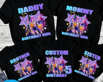 Custom Huntrix Birthday Girl Shirt,Custom Kids Family Birthday Shirt,Personalized Kpop Demon Hunter Name And Age Tee,Gift for Huntrix Fan
