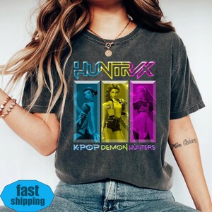 Kpop Demon Hunters T-shirt Gift For Woman,Kpop Huntrix Pin,Demon Hunter Merch,Saja Girls Fan Poster,Kpop Shirt,Jinu Manga Shirt