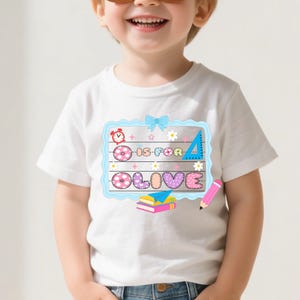 Personalized Back To School Kids Shirt,Letter is for Name Kids Shirt,Cute Kindergarten Shirt,First Day School Shirt,School Toddler Shirt