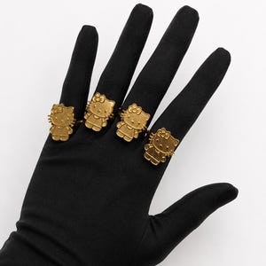 18k gold plated hello kitty ring
