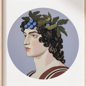 Dionysus Print Wall Art | Greek God of Wine | Wall Decor | Bacchus Print | Roman God | Mythological Vintage-style Digital Download