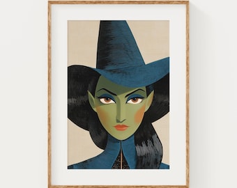 Mid-Century Witch | Retro Halloween Printable Wall Art (Digital Download)