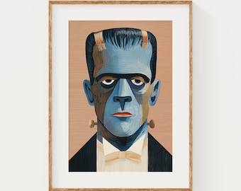 Frankenstein’s Monster | Retro Halloween Printable Wall Art (Digital Download)