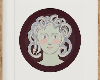 Medusa Printable Wall Art | Greek Mythology Wall Decor | Mythological Vintage-style Print