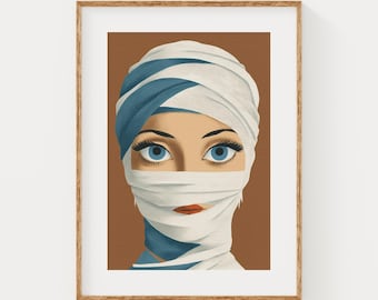 Mid-Century Mummy | Retro Halloween Printable Wall Art (Digital Download)