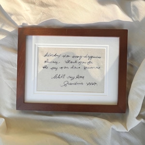 Custom Handwriting Embroidery, Personalised Keepsake Gift, Memorial Gift