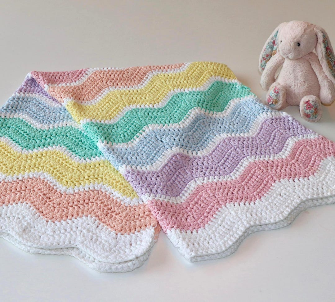 Crochet Baby Blanket Pattern Rainbow, Baby Crochet Pattern Easy